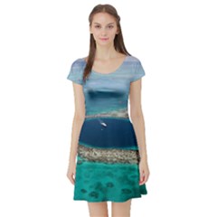 Great Blue Hole 1 Short Sleeve Skater Dresses by trendistuff