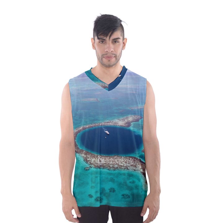 GREAT BLUE HOLE 1 Men s Basketball Tank Top