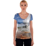 YELLOWSTONE CASTLE Women s V-Neck Cap Sleeve Top