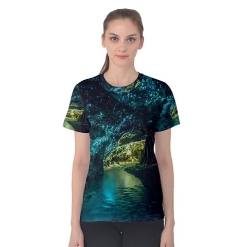 Waitomo Glowworm Women s Cotton Tee by trendistuff