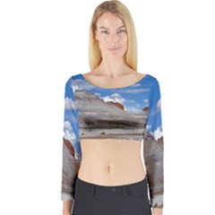 Petrified Forrest Tepees Long Sleeve Crop Top