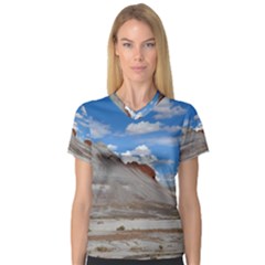 Petrified Forrest Tepees Women s V-neck Sport Mesh Tee