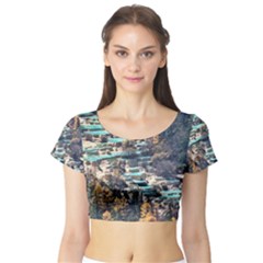 Huanglong Pools Short Sleeve Crop Top