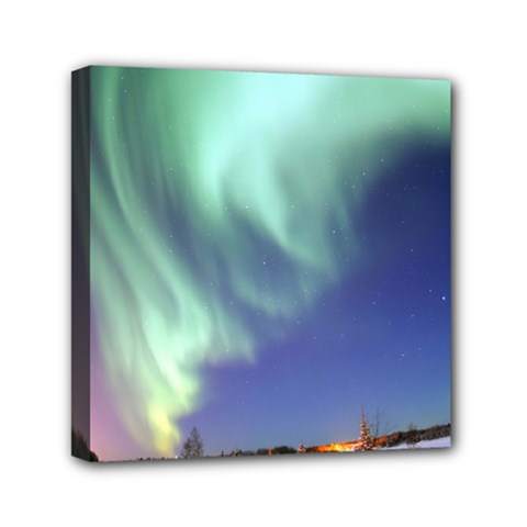 Aurora Borealis Mini Canvas 6  X 6  by trendistuff