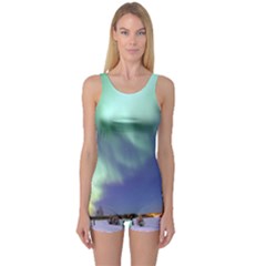 Aurora Borealis One Piece Boyleg Swimsuit by trendistuff