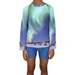 Aurora Borealis Kid s Long Sleeve Swimwear