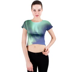 Aurora Borealis Crew Neck Crop Top