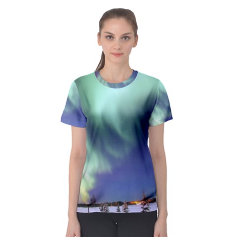 Aurora Borealis Women s Sport Mesh Tees by trendistuff