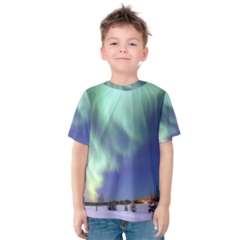 Aurora Borealis Kid s Cotton Tee by trendistuff