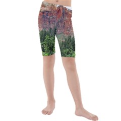 Upper Emerald Trail Kid s Mid Length Swim Shorts