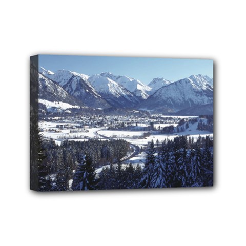 Snowy Mountains Mini Canvas 7  X 5  by trendistuff