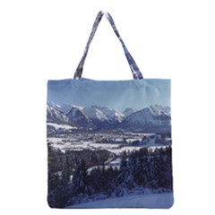 Snowy Mountains Grocery Tote Bags by trendistuff