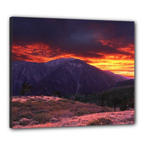 San Gabriel Mountain Sunset Canvas 24  X 20 