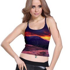 San Gabriel Mountain Sunset Spaghetti Strap Bra Tops