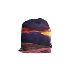 San Gabriel Mountain Sunset Drawstring Pouches (small)  by trendistuff