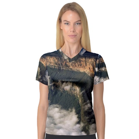 Mount Roraima 2 Women s V-neck Sport Mesh Tee by trendistuff