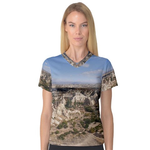 Cappadocia 3 Women s V-neck Sport Mesh Tee by trendistuff