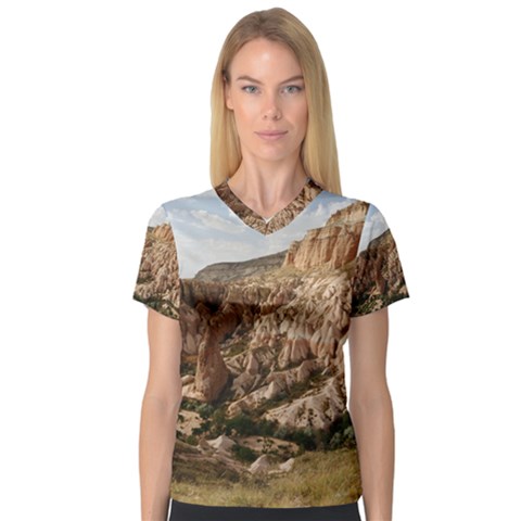 Cappadocia 2 Women s V-neck Sport Mesh Tee by trendistuff