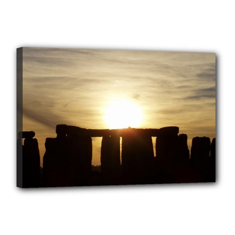 Sunset Stonehenge Canvas 18  X 12  by trendistuff