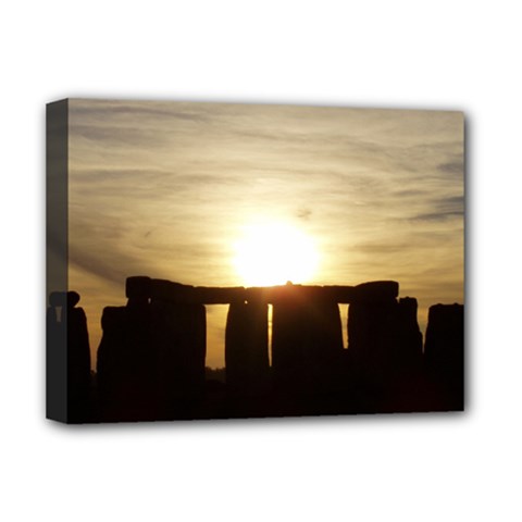 Sunset Stonehenge Deluxe Canvas 16  X 12   by trendistuff