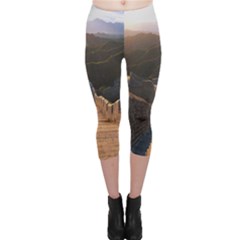 Great Wall Of China 2 Capri Leggings by trendistuff