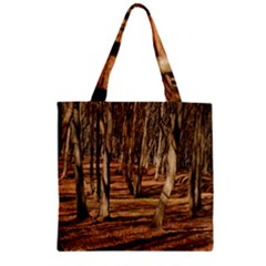 Wood Shadows Zipper Grocery Tote Bags