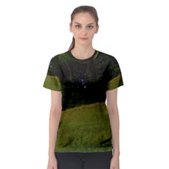 Three Crosses On A Hill Women s Sport Mesh Tees