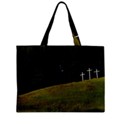 Three Crosses On A Hill Zipper Tiny Tote Bags by trendistuff