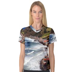 Scotland Crovie Women s V-neck Sport Mesh Tee