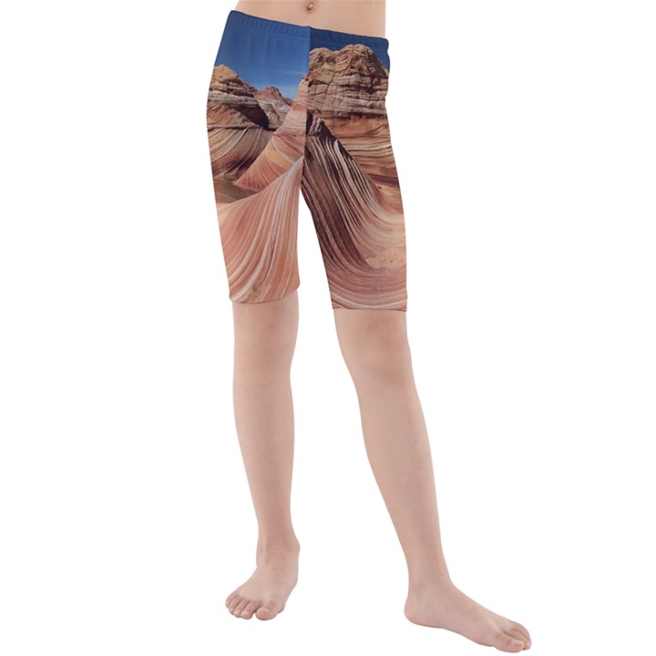 Petrified Sand Dunes Kid s Mid Length Swim Shorts