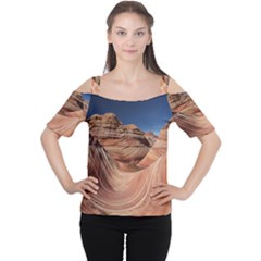 Petrified Sand Dunes Women s Cutout Shoulder Tee