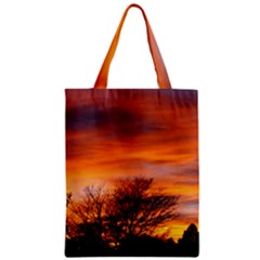 Orange Sunset Zipper Classic Tote Bags