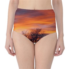 Orange Sunset High-waist Bikini Bottoms