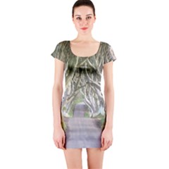 Dark Hedges, Ireland Short Sleeve Bodycon Dresses by trendistuff