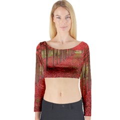 Avenue Of Trees Long Sleeve Crop Top