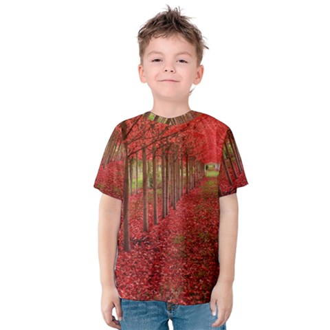 Avenue Of Trees Kid s Cotton Tee by trendistuff