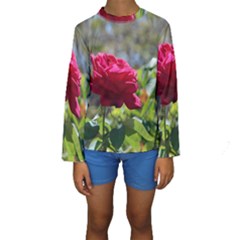 Red Rose 1 Kid s Long Sleeve Swimwear