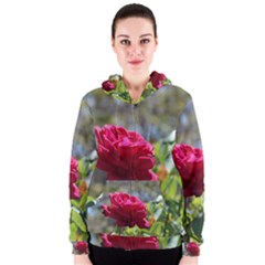 Red Rose 1 Women s Zipper Hoodies