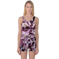 Purple Lilacs One Piece Boyleg Swimsuit