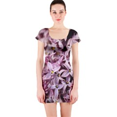 Purple Lilacs Short Sleeve Bodycon Dresses