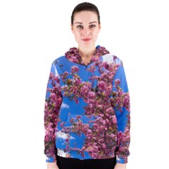 Pink Flowers Women s Zipper Hoodies