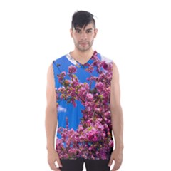 Pink Flowers Men s Basketball Tank Top by trendistuff