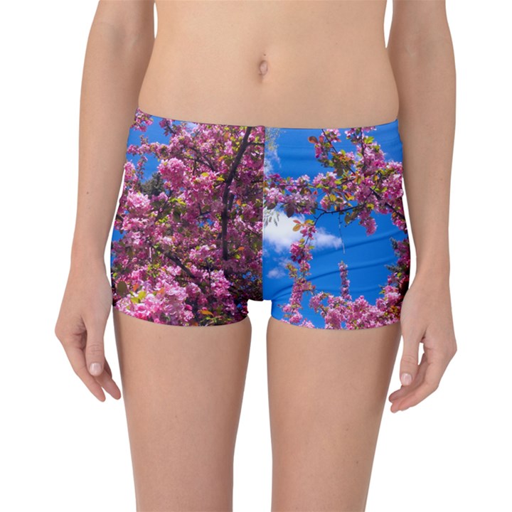 PINK FLOWERS Boyleg Bikini Bottoms