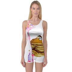 Mal Girl And Mr Pancake One Piece Boyleg Swimsuit by michaelandrewlaw