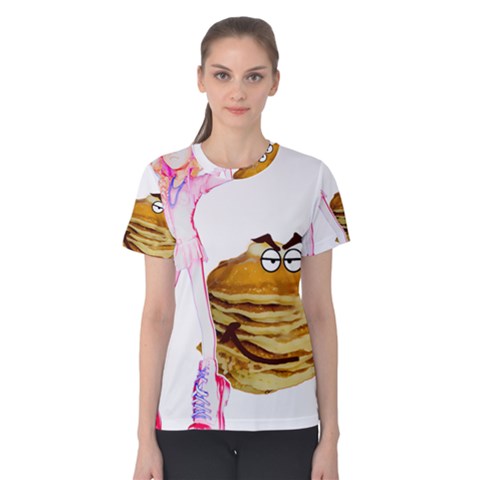 Mal Girl And Mr Pancake Women s Cotton Tee by michaelandrewlaw