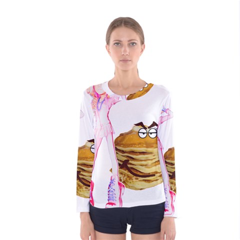 Mal Girl And Mr Pancake Women s Long Sleeve T-shirts by michaelandrewlaw