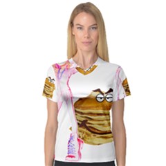 Mal Girl And Mr Pancake Women s V-neck Sport Mesh Tee