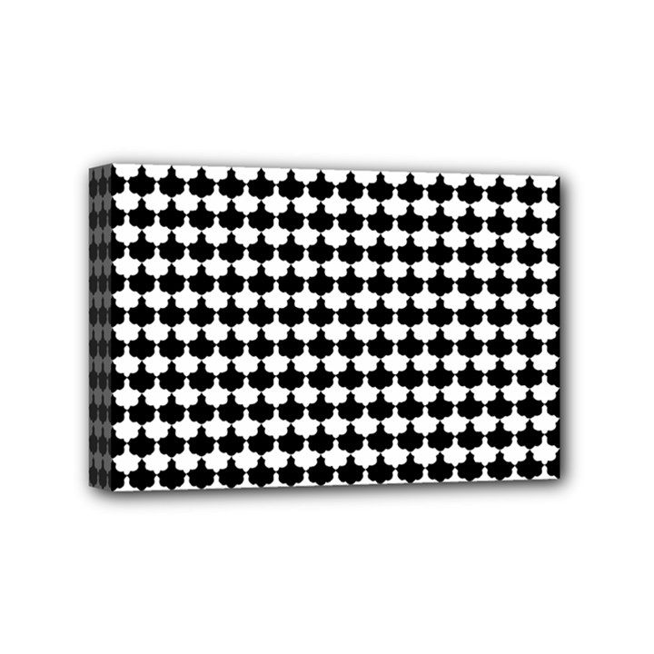 Black And White Scallop Repeat Pattern Mini Canvas 6  x 4 