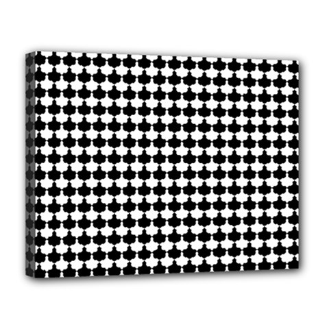 Black And White Scallop Repeat Pattern Canvas 14  X 11  by PaperandFrill