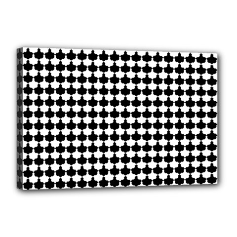 Black And White Scallop Repeat Pattern Canvas 18  X 12  by PaperandFrill